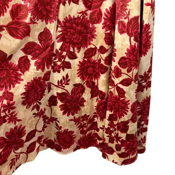 Cupio Floral Print Maxi Skirt Sz L Beige Multi Skirt - Picture 7 of 12